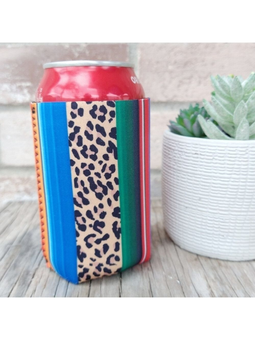 NWT Leopard Serape Stripe Drink Sleeve/Cooler♥️